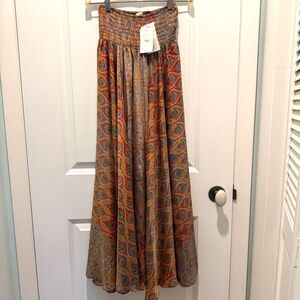 NWT Dolma wide leg flowy silk palazzo pants, one size